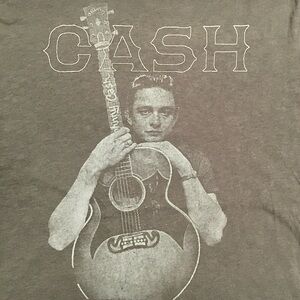 Lucky Brand Johnny Cash T-Shirt Graphic Print Crew Neck Short Sleeve Grey Large